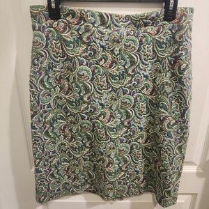 Maeve by Anthropologie pencil skirt size medium green paisley